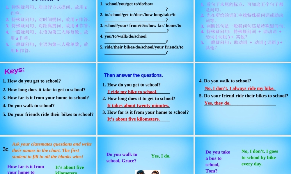 【陕西省】Unit 3 Unit 3 How do you get to school课件1.ppt