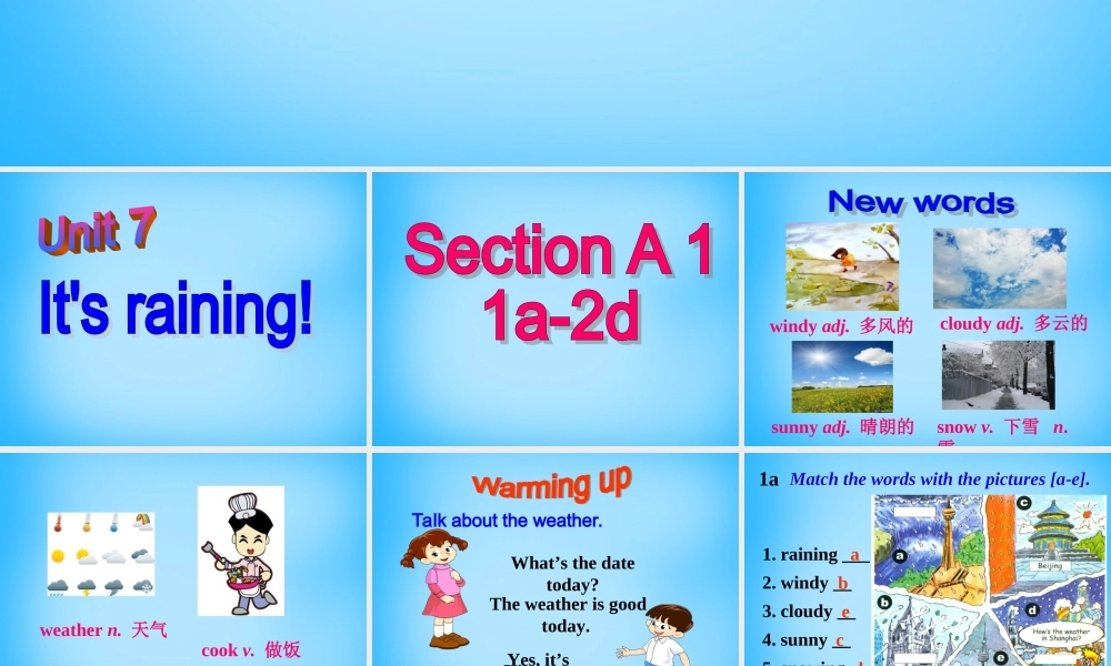 【陕西省】Unit 7 It’s raining课件1.ppt