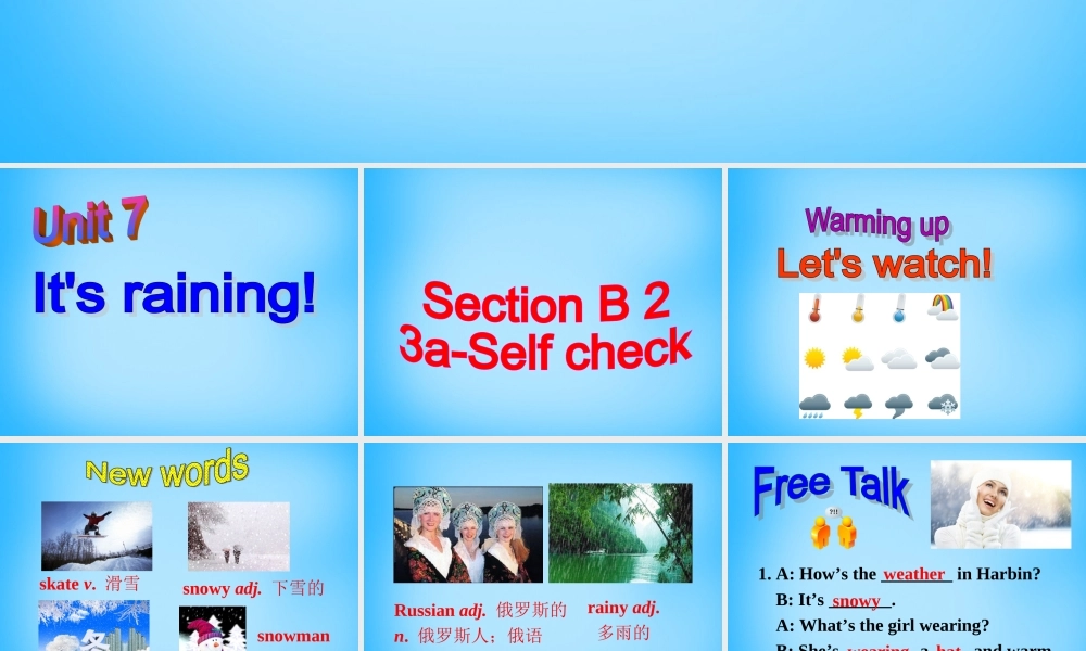 【陕西省】Unit 7 It’s raining课件4.ppt