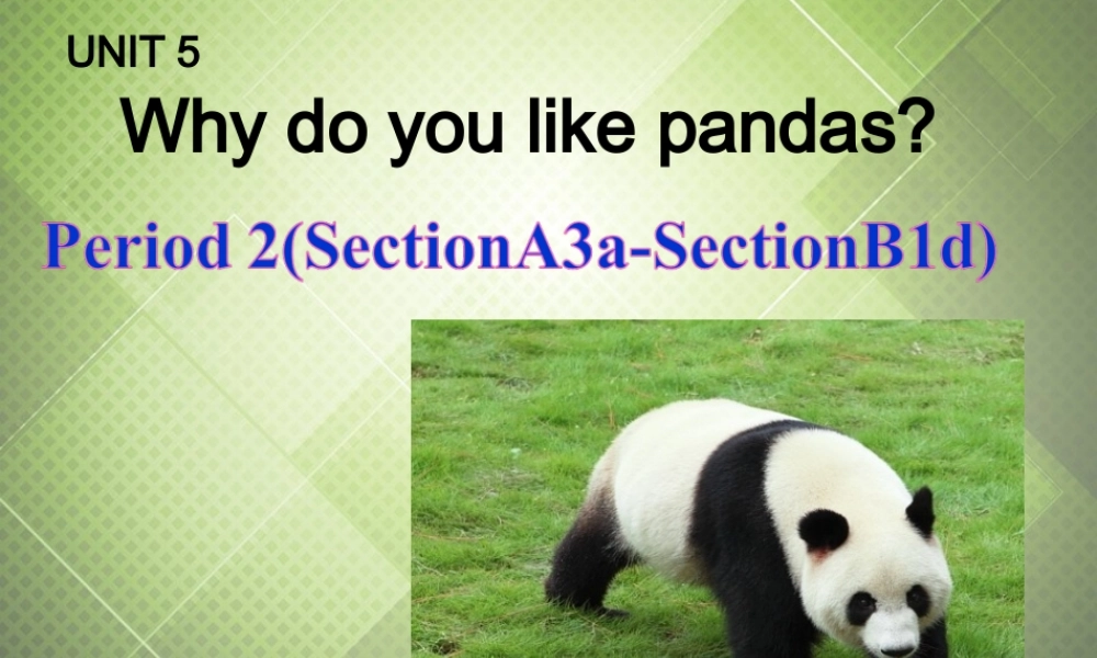 【黑龙江】《Unit 5 Why do you like pandas Period 2》课件.ppt