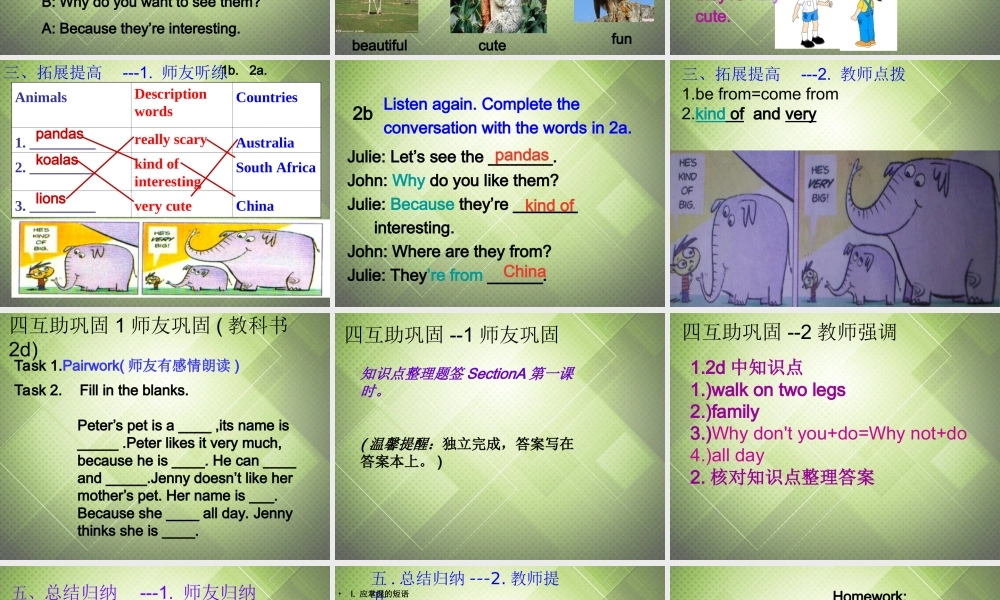 【黑龙江】《Unit 5 Why do you like pandas Period 1》课件.ppt