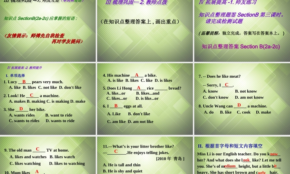 【黑龙江】《Unit 9 What does he look like Period 3》课件.ppt