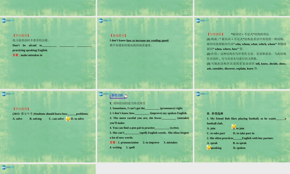 九年级英语全册 Unit 1 How can we become good learners？Section B（1a-1e）课件 （新版）人教新目标版.ppt