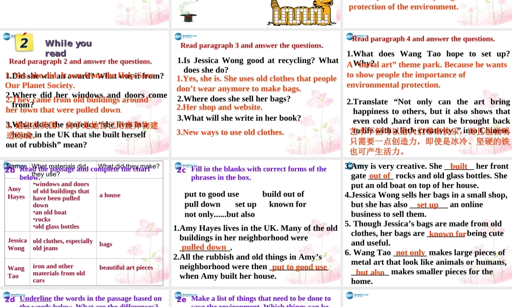 九年级英语全册 Unit 13 We're trying to the earth Section B2课件.ppt