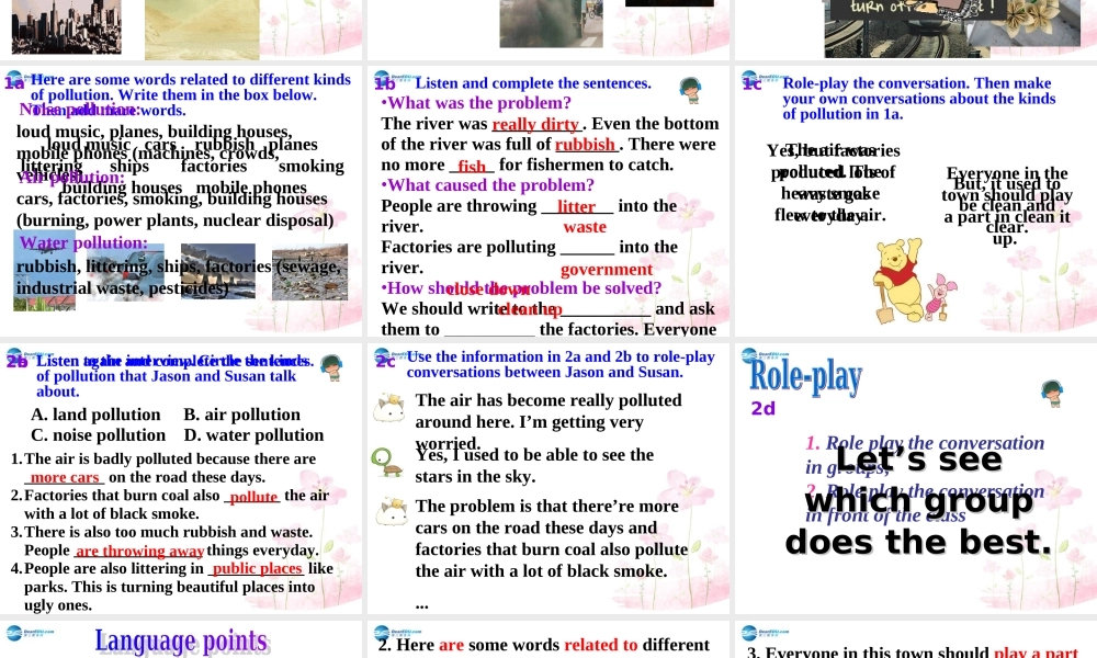 九年级英语全册 Unit 13 We're trying to the earth Section A1课件.ppt
