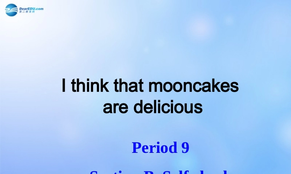 九年级英语全册 Unit 2 I think that mooncakes are delicious！Section B selfcheck课件 （新版）人教新目标版.ppt