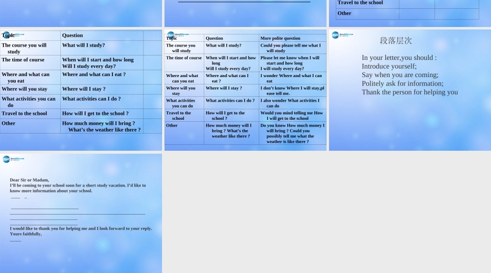 九年级英语全册 Unit 3 Could you please tell me where the restrooms are？Section B 3a-3c课件 （新版）人教新目标版.ppt