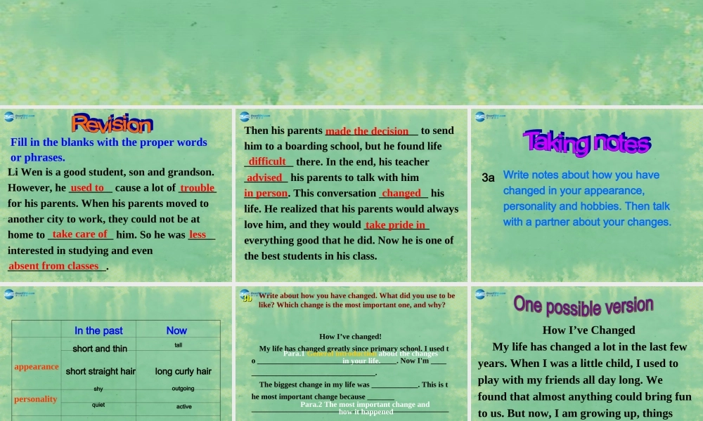 九年级英语全册 Unit 4 I used to be afraid of the dark Period 7课件.ppt