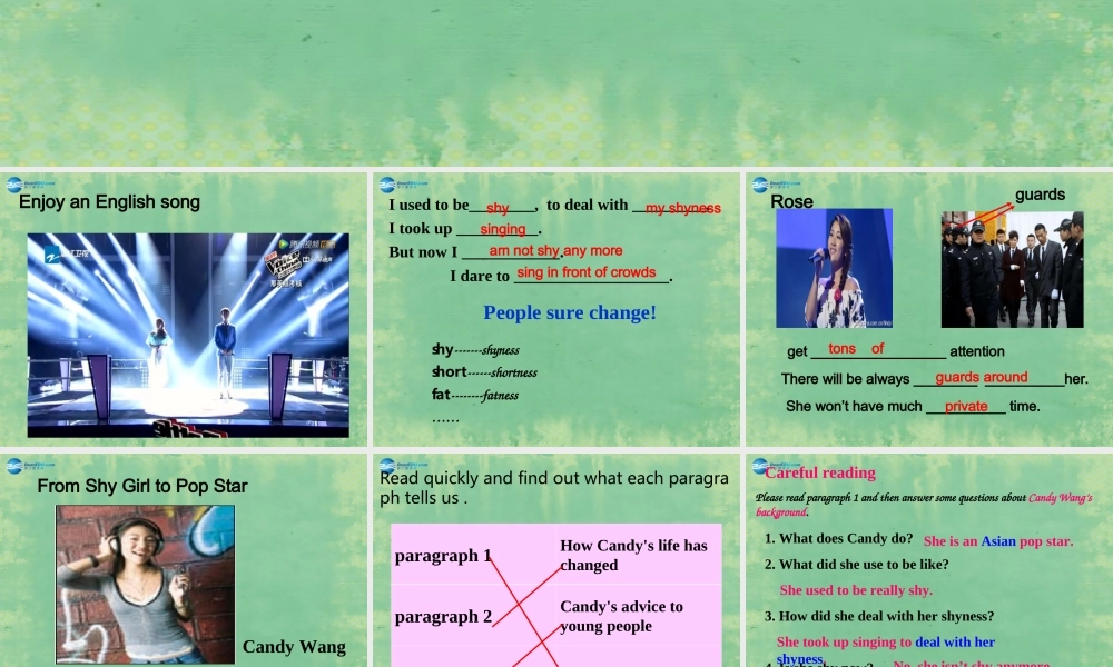 九年级英语全册 Unit 4 I used to be afraid of the dark Period 3课件.ppt