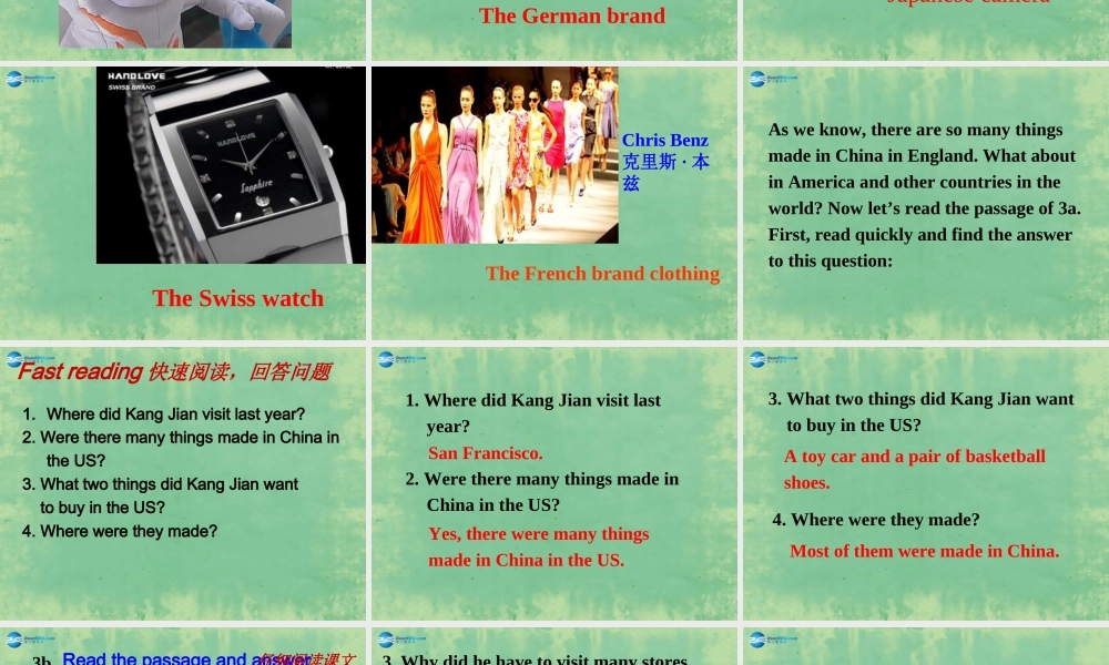 九年级英语全册 Unit 5 What are the shirts made of？Section A2课件.ppt