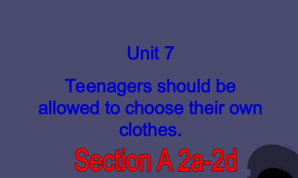 九年级英语全册 Unit 7 Teenagers should be allowed to choose their own clothes Section A 2课件.ppt