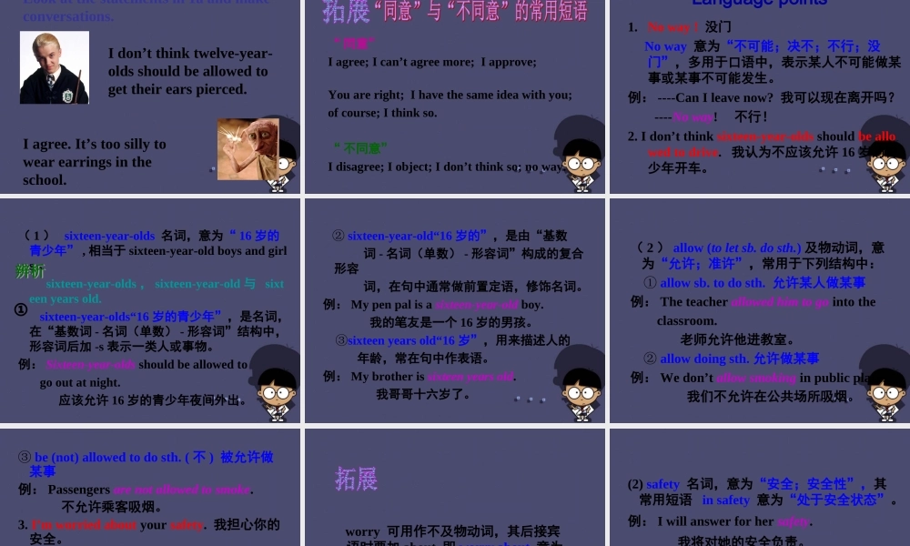 九年级英语全册 Unit 7 Teenagers should be allowed to choose their own clothes Section A 1课件.ppt