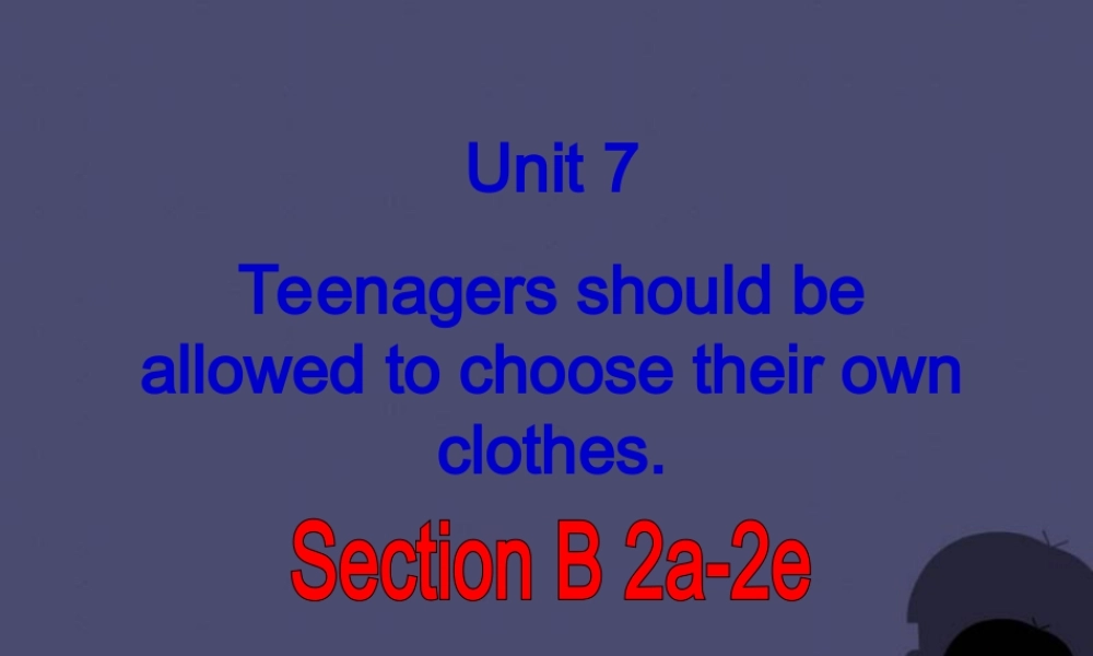 九年级英语全册 Unit 7 Teenagers should be allowed to choose their own clothes Section B 2课件.ppt