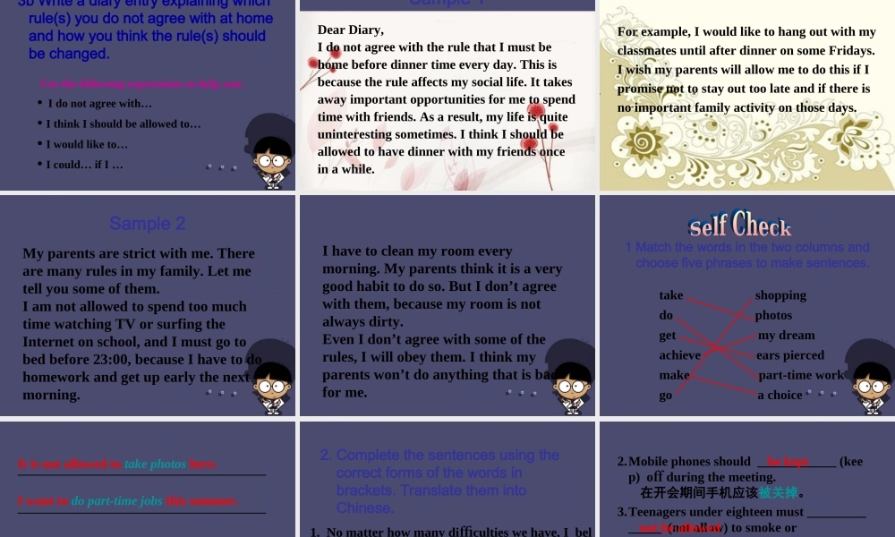 九年级英语全册 Unit 7 Teenagers should be allowed to choose their own clothes Section B 3课件.ppt