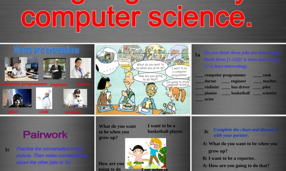 云南省石林县鹿阜中学八年级英语上册 Unit 6 I’m going to study computer science课件.ppt