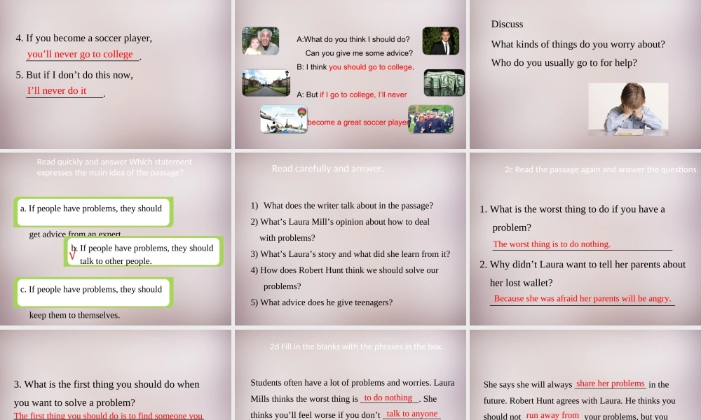 八年级英语上册 Unit 10 If you go to the party, you’ll have a great time Section B（1a-2c）课件.ppt