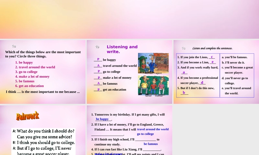 八年级英语上册 Unit 10 If you go to the partyyou'll have a great time Section B（1a-1d）课件.ppt