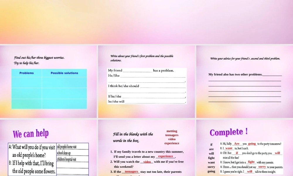 八年级英语上册 Unit 10 If you go to the partyyou'll have a great time Section B（3a-self check）课件.ppt