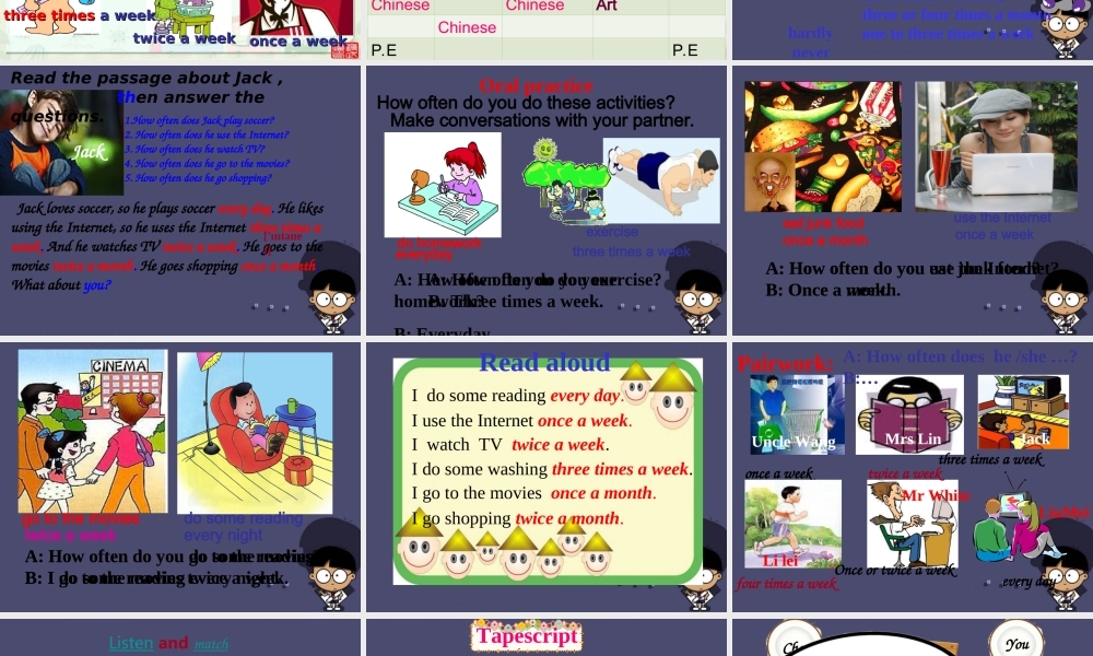 八年级英语上册 Unit 2 How often do you exercise Period 2课件.ppt