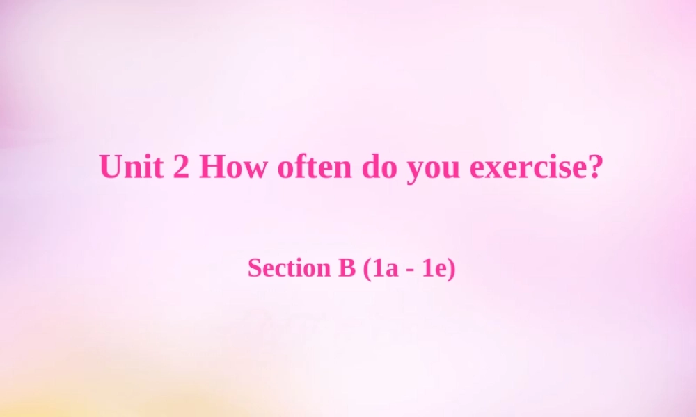 八年级英语上册 Unit 2 How often do you exercise Section B（1a-1e）课件.ppt