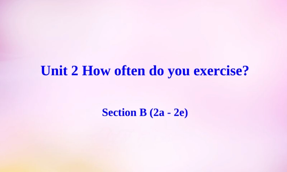 八年级英语上册 Unit 2 How often do you exercise Section B（2a-2e）课件.ppt