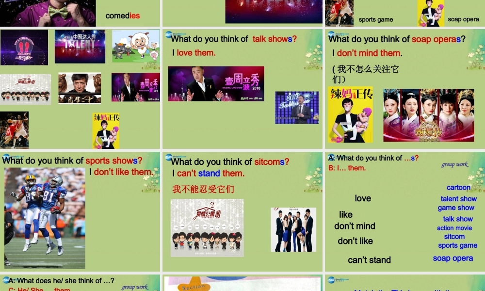 八年级英语上册 Unit 5 Do you want to watch a game show Section A（1a-2c）课件.ppt