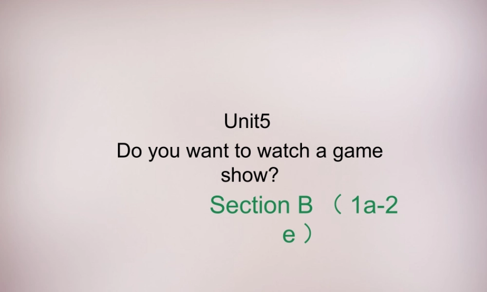 八年级英语上册 Unit 5 Do you want to watch a game show Section B（1a-2e）课件.ppt