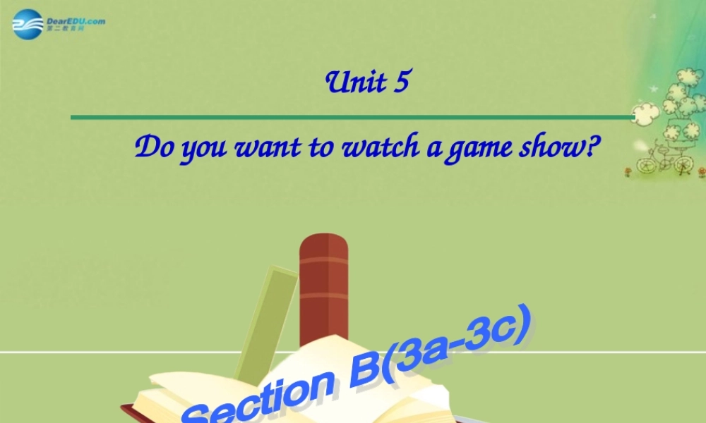 八年级英语上册 Unit 5 Do you want to watch a game show Section B（3a-3c）课件.ppt