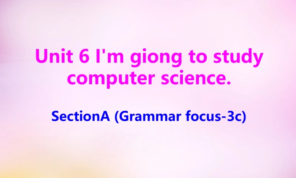 八年级英语上册 Unit 6 I'm going to study computer science Section A（geammar focus-3c）课件.ppt