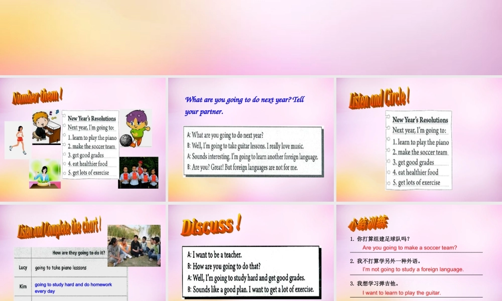 八年级英语上册 Unit 6 I'm going to study computer science Section B（1a-1e）课件.ppt