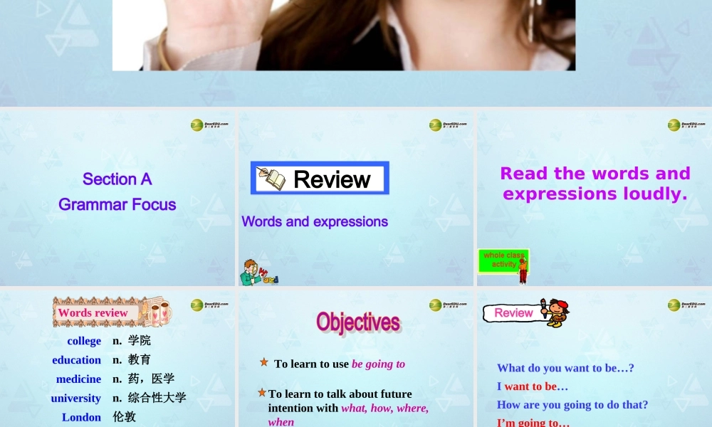 八年级英语上册 Unit 6 Im going to study computer science Section A 2课件.ppt