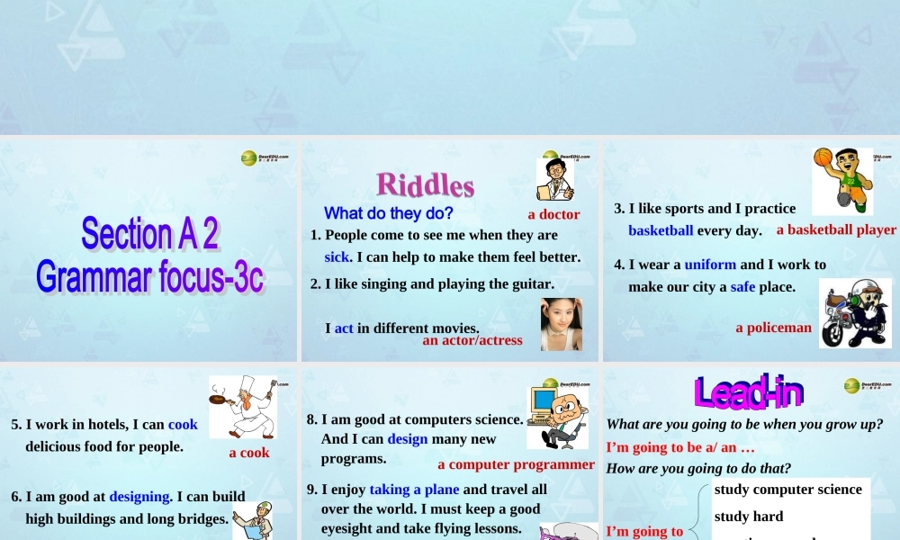 八年级英语上册 Unit 6 I’m going to study computer science Section A 2课件.ppt