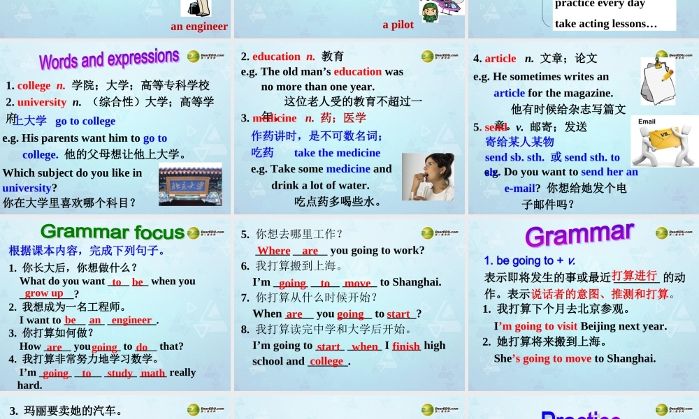 八年级英语上册 Unit 6 I’m going to study computer science Section A 2课件.ppt