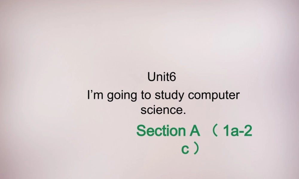 八年级英语上册 Unit 6 I’m going to study computer science Section A（1a-2c）课件.ppt