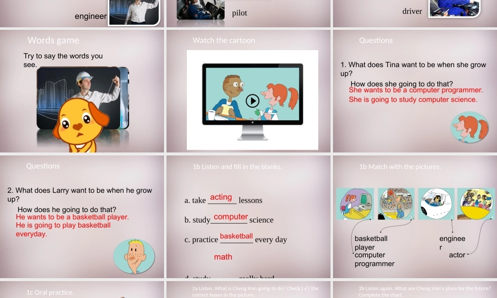 八年级英语上册 Unit 6 I’m going to study computer science Section A（1a-2c）课件.ppt