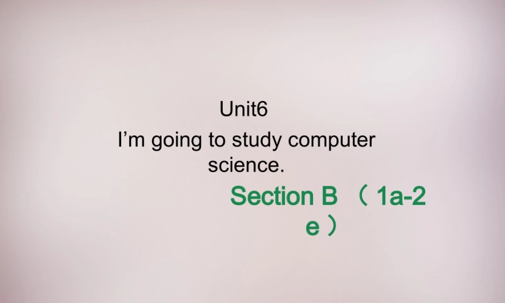 八年级英语上册 Unit 6 I’m going to study computer science Section B（1a-2e）课件.ppt