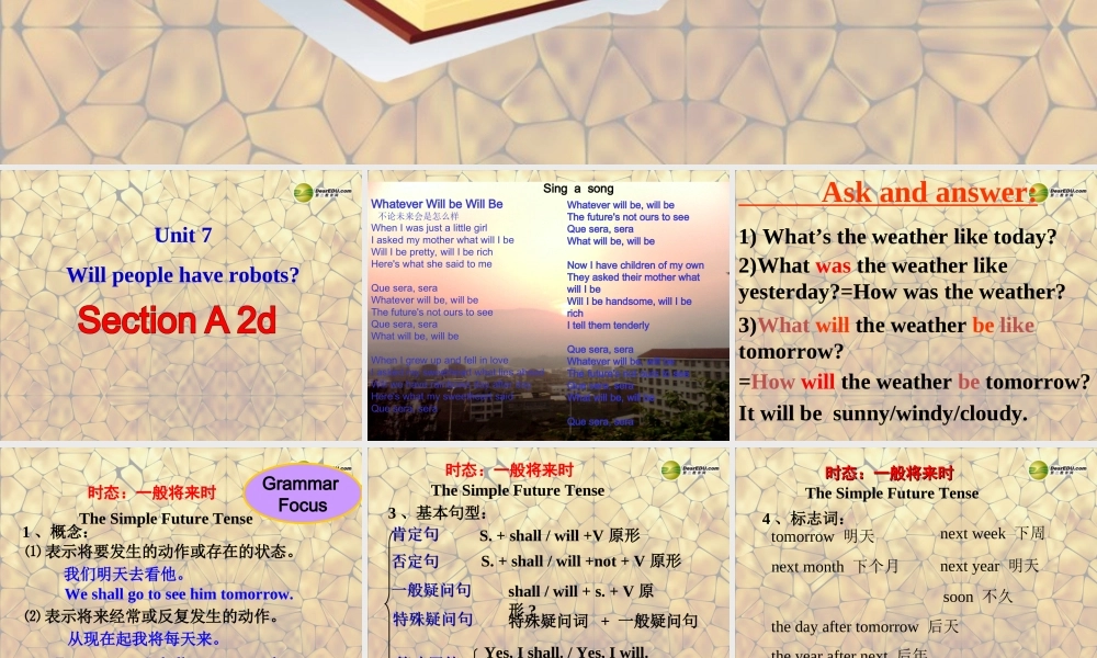 八年级英语上册 Unit 7 Will people have robots Section A-2d课件.ppt