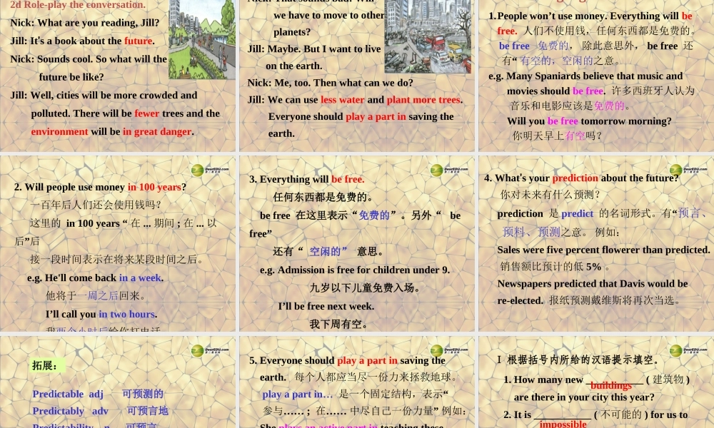 八年级英语上册 Unit 7 Will people have robots Section A-2d课件.ppt