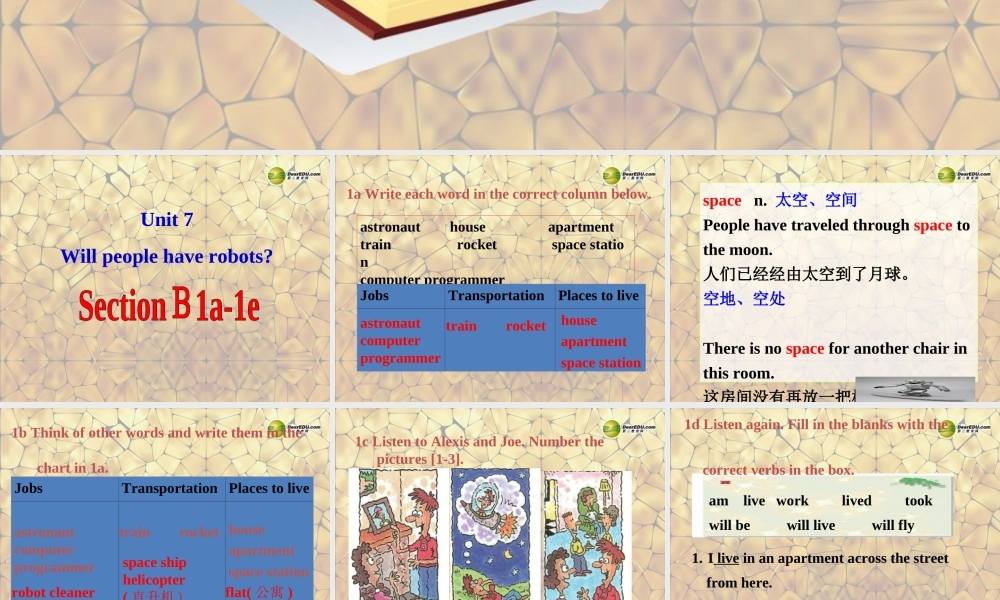 八年级英语上册 Unit 7 Will people have robots Section B-1a-1e课件.ppt