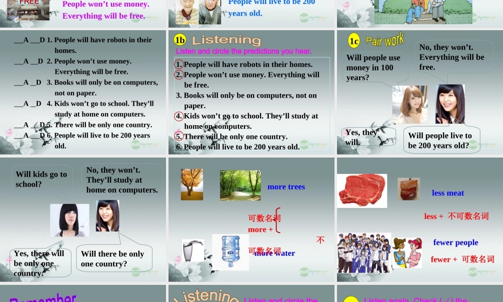 八年级英语上册 Unit 7 Will people have robots全单元课件.ppt