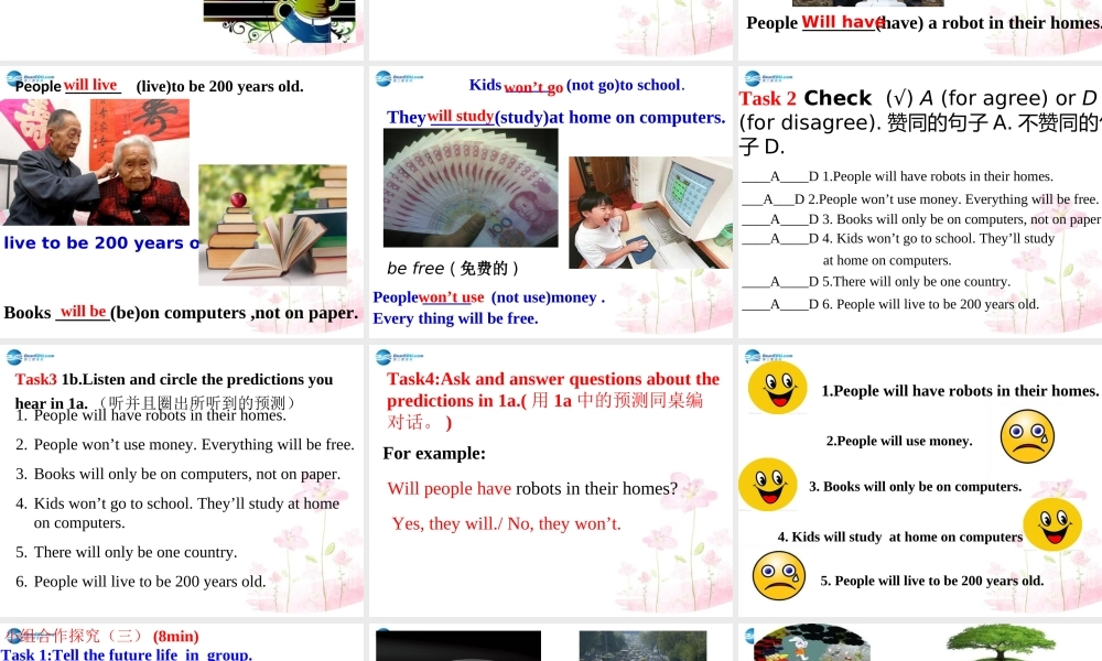 八年级英语上册 Unit 7 Will people have robots（1a-2c）课件.ppt