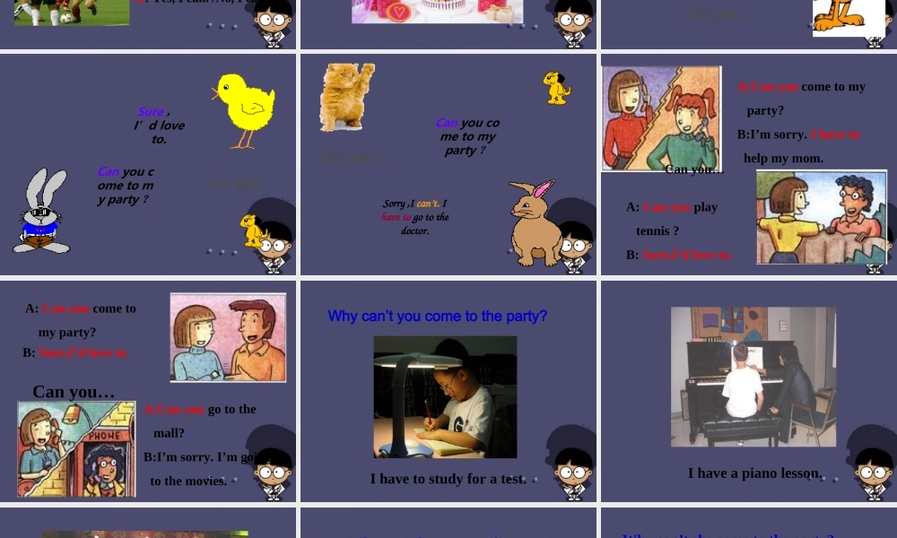 八年级英语上册 Unit 9 Can you come to my party Section A 1课件.ppt