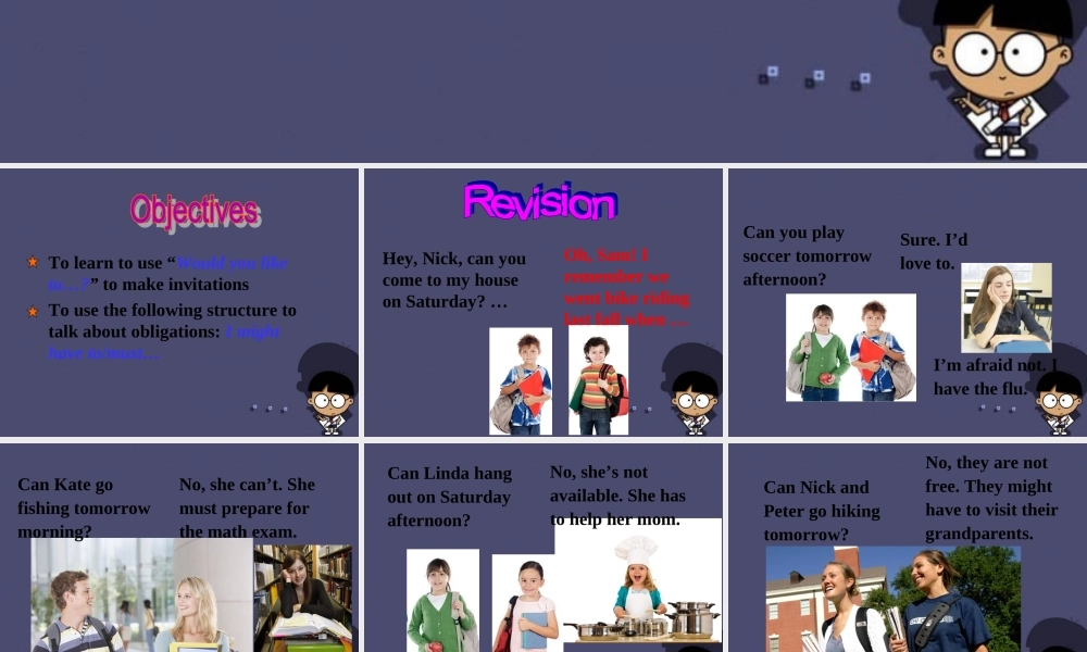 八年级英语上册 Unit 9 Can you come to my party Section A 3课件.ppt