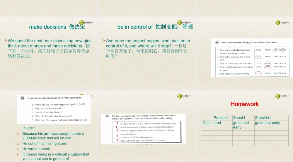 八年级英语下册 Unit 1 What’s the matter Period 3课件 .ppt