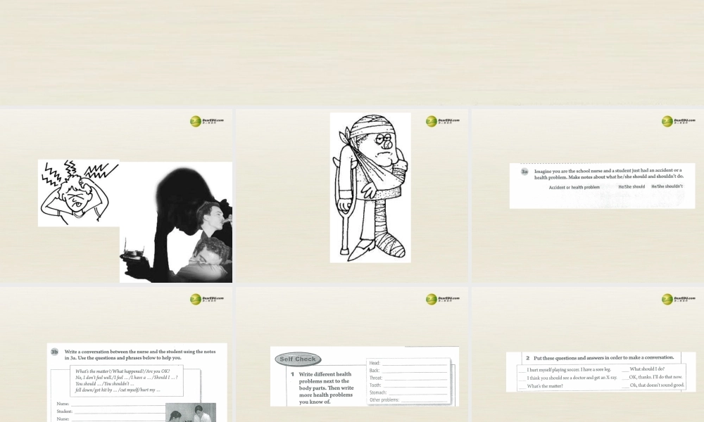 八年级英语下册 Unit 1 What’s the matter Period 4课件 .ppt