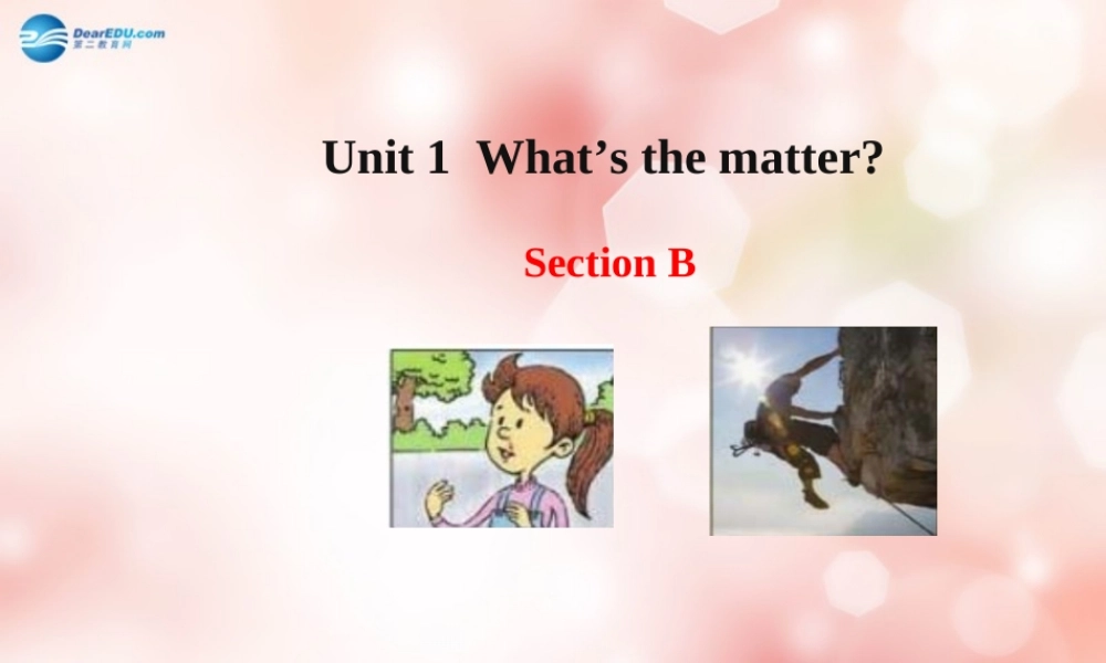 八年级英语下册 Unit 1 What’s the matter Section B教学课件 .ppt