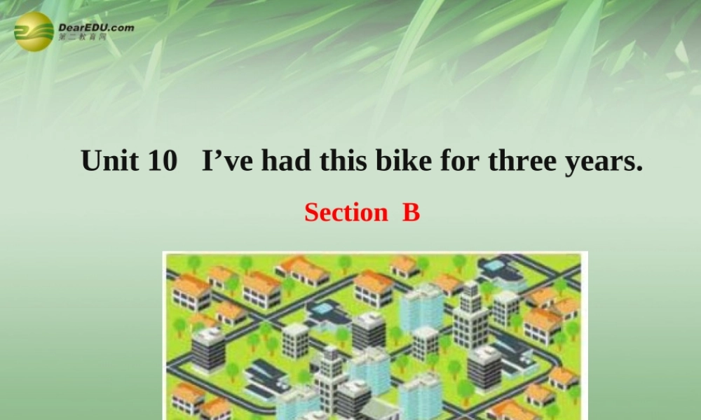 八年级英语下册 Unit 10 I've had this bike for three years Section B课件 .ppt