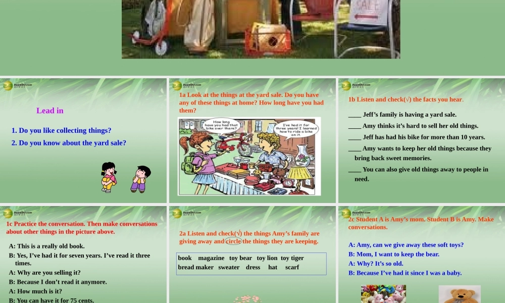 八年级英语下册 Unit 10 I've had this bike for three years Section A课件 .ppt