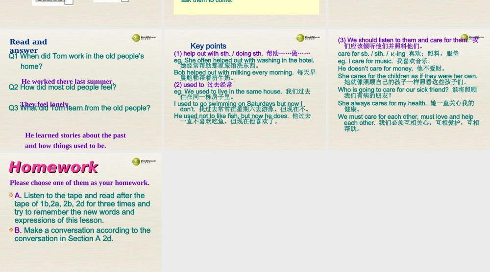 八年级英语下册 Unit 2 I’ll help to clean up the city parks Period 1课件 .ppt