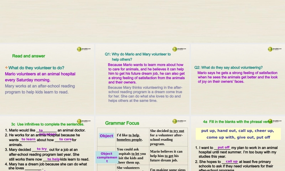 八年级英语下册 Unit 2 I’ll help to clean up the city parks Period 2课件 .ppt